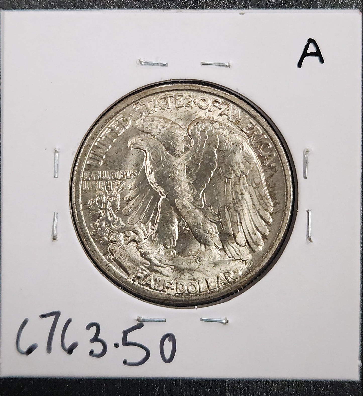 1947-D Walking Liberty Half AU-50 — Reverse