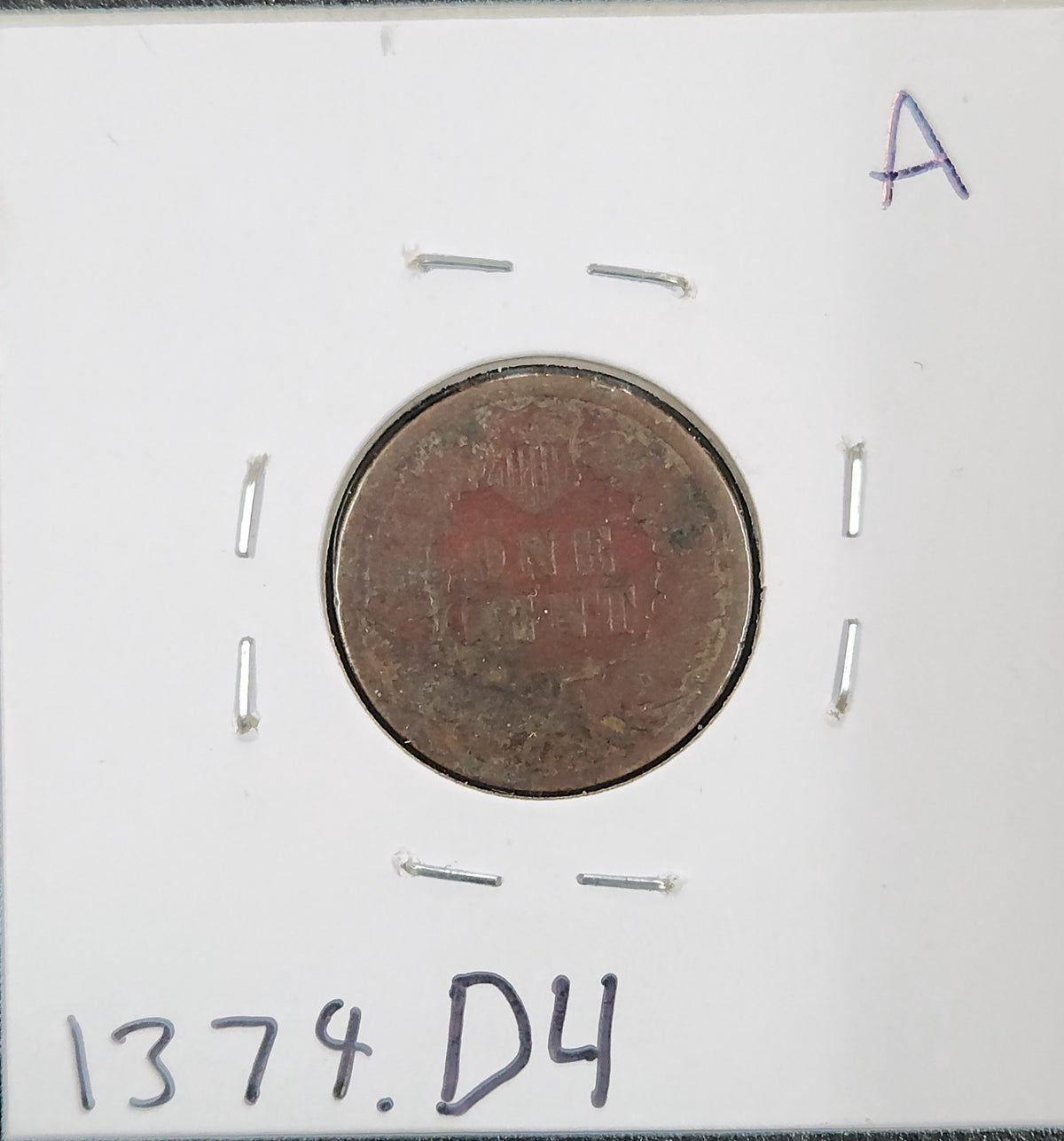 1886 Indian Head Cent Variety 2 GOOD 1374.D4-A — Reverse