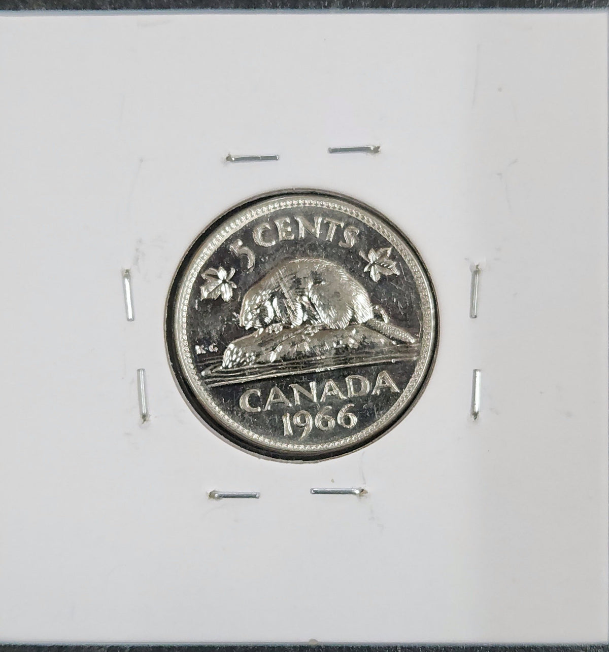 1966 Canadian 5 Cent KM#60.1 MH9K — Reverse