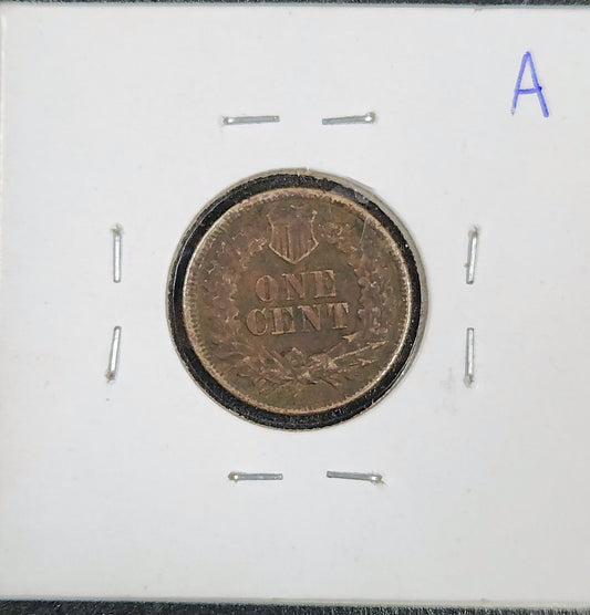 1860 Pointed Bust Indian Head Cent VF-20 1290.20-A — Reverse