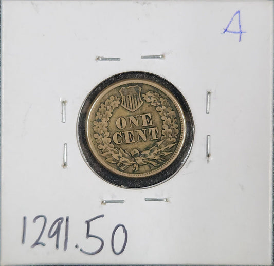 1860 Round Bust Indian Head Cent AU50 1291.50-A — Reverse