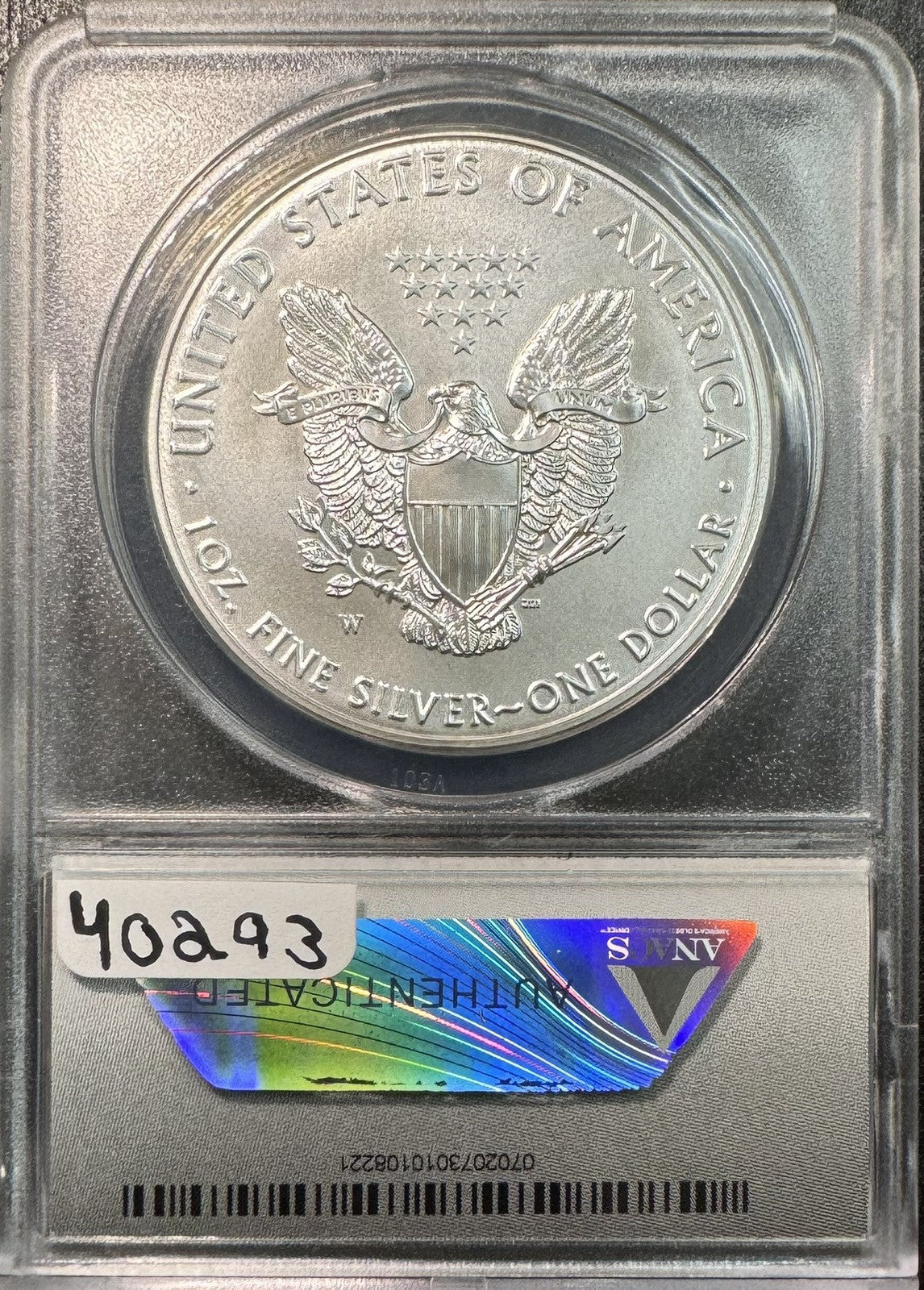2016 W American Eagle Satin Finish - ANACS SP70 ( 40293 )