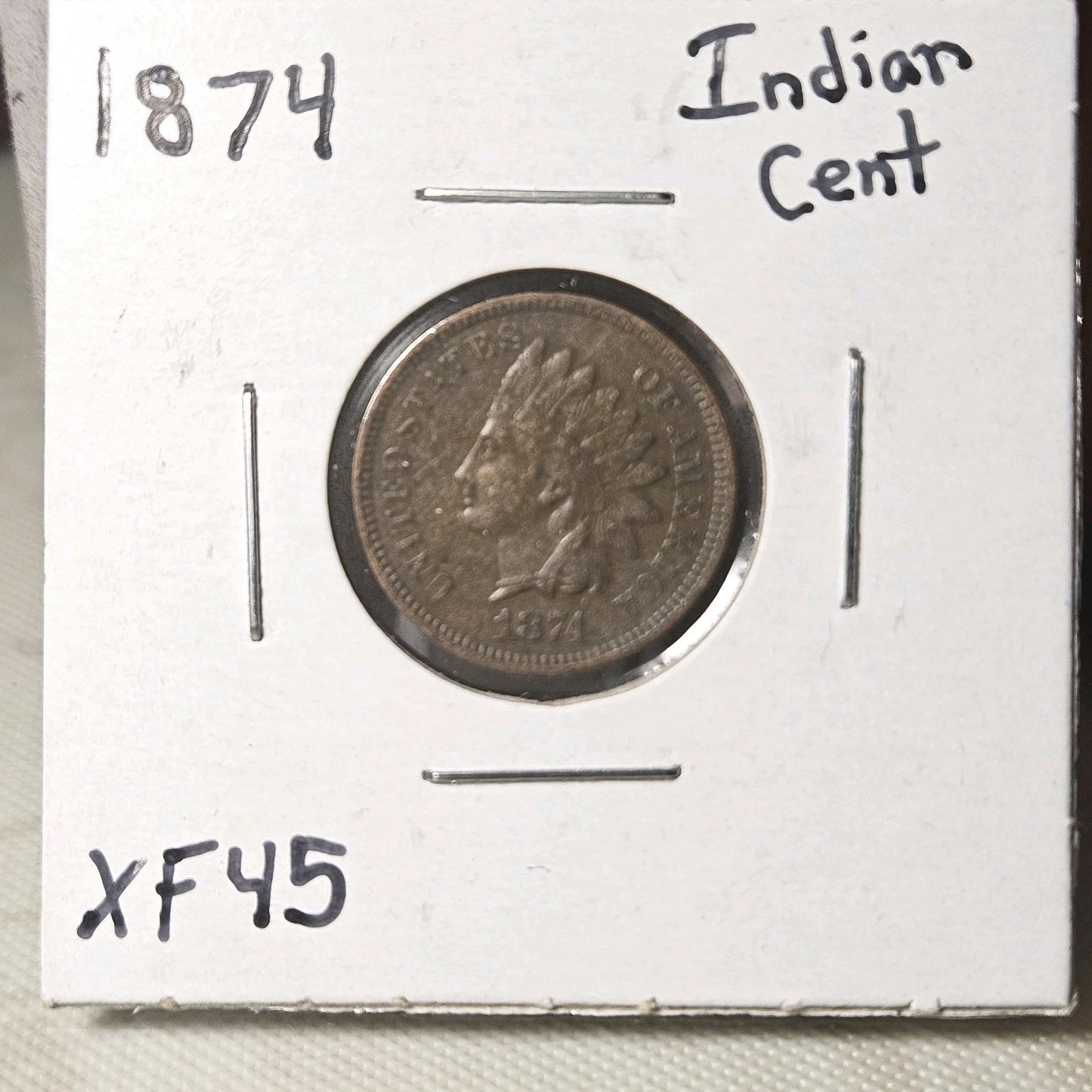 1874 Indian Head Cent Extra Fine B1076