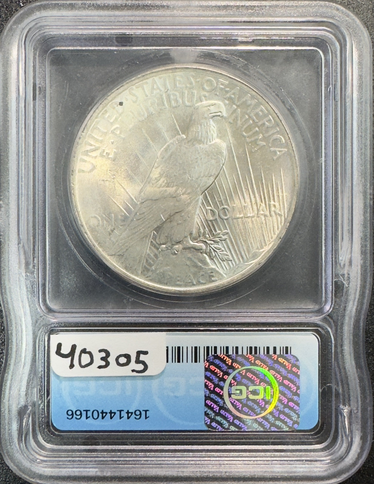 1923 Peace Dollar - ICG MS65 ( 40305 )