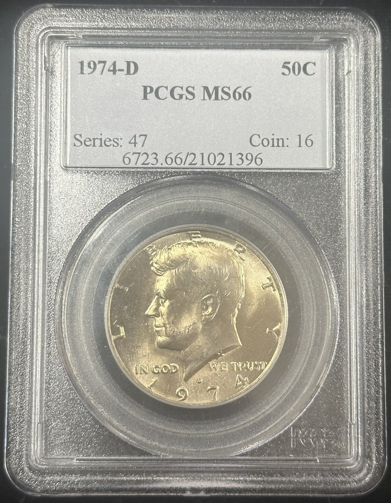 1974 D Kennedy Half Dollar PCGS MS66 - 40278