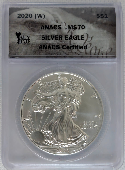 2020 (W) Silver Eagle ANACS MS 70