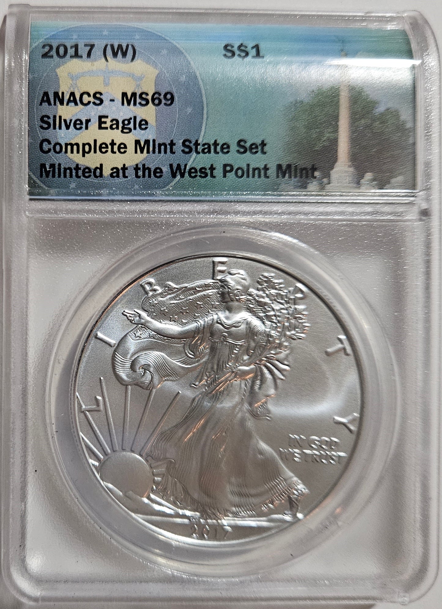 2017-(W) American Silver Eagle  ANACS MS69  Minted at West Point Mint!!!