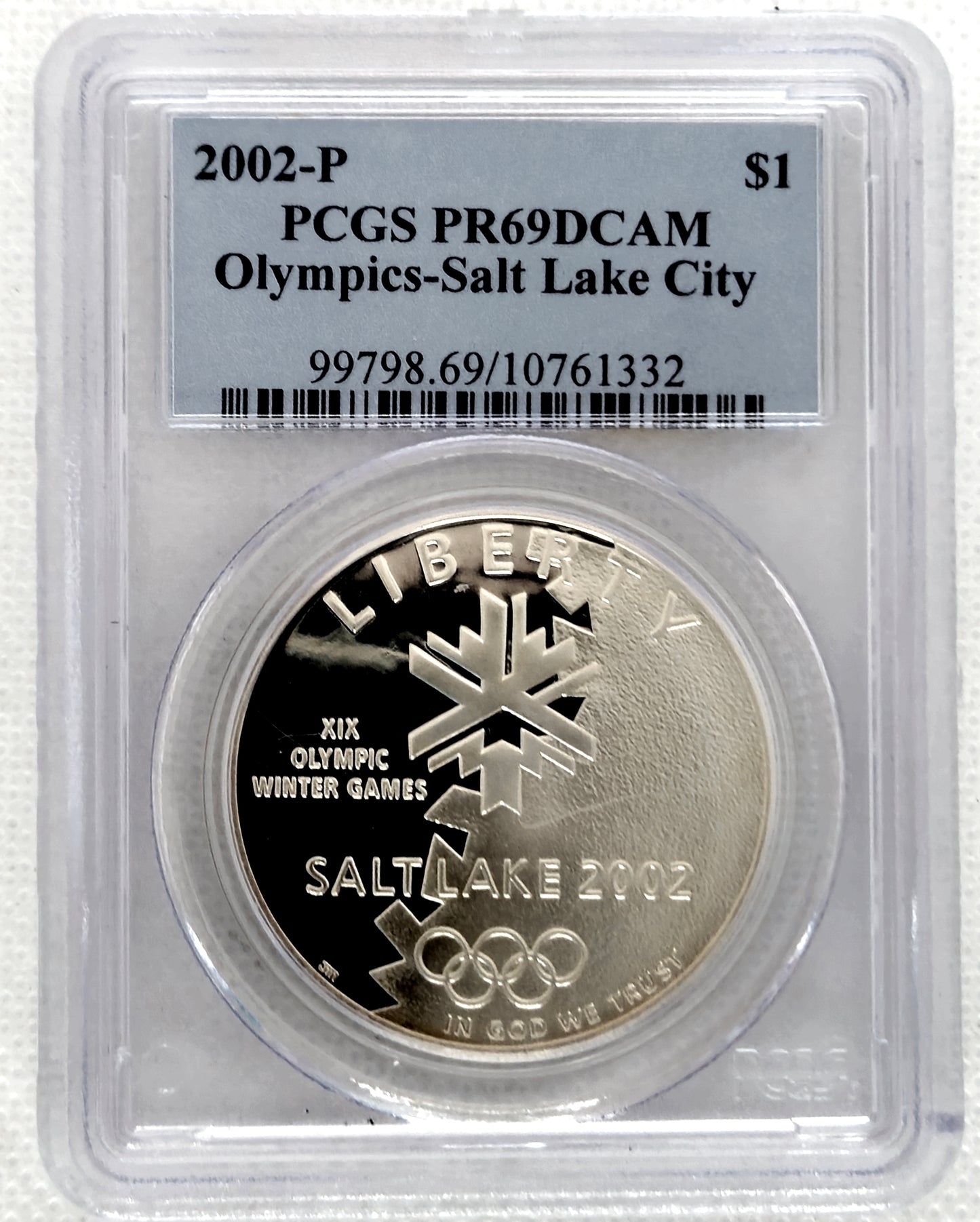 2002-P Salt Lake City Olympics PCGS PR 69 DCAM Commemorative Silver Dollar