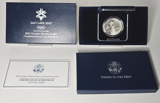 2002-P Olympic Winter Games Commemorative Silver Dollar  Proof