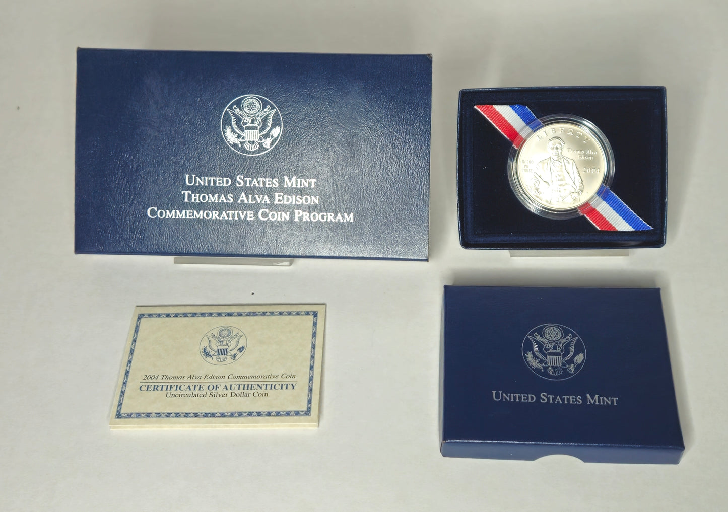 2004-P Thomas Edison Commemorative Silver Dollar  Uncirculated