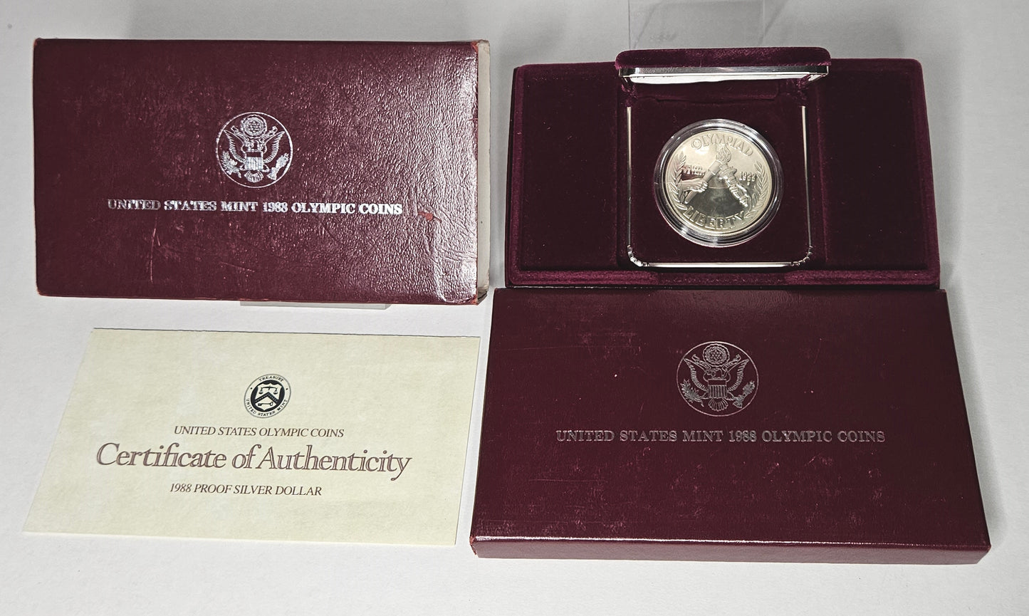 1988-S Olympic Commemorative Silver Dollar  Proof