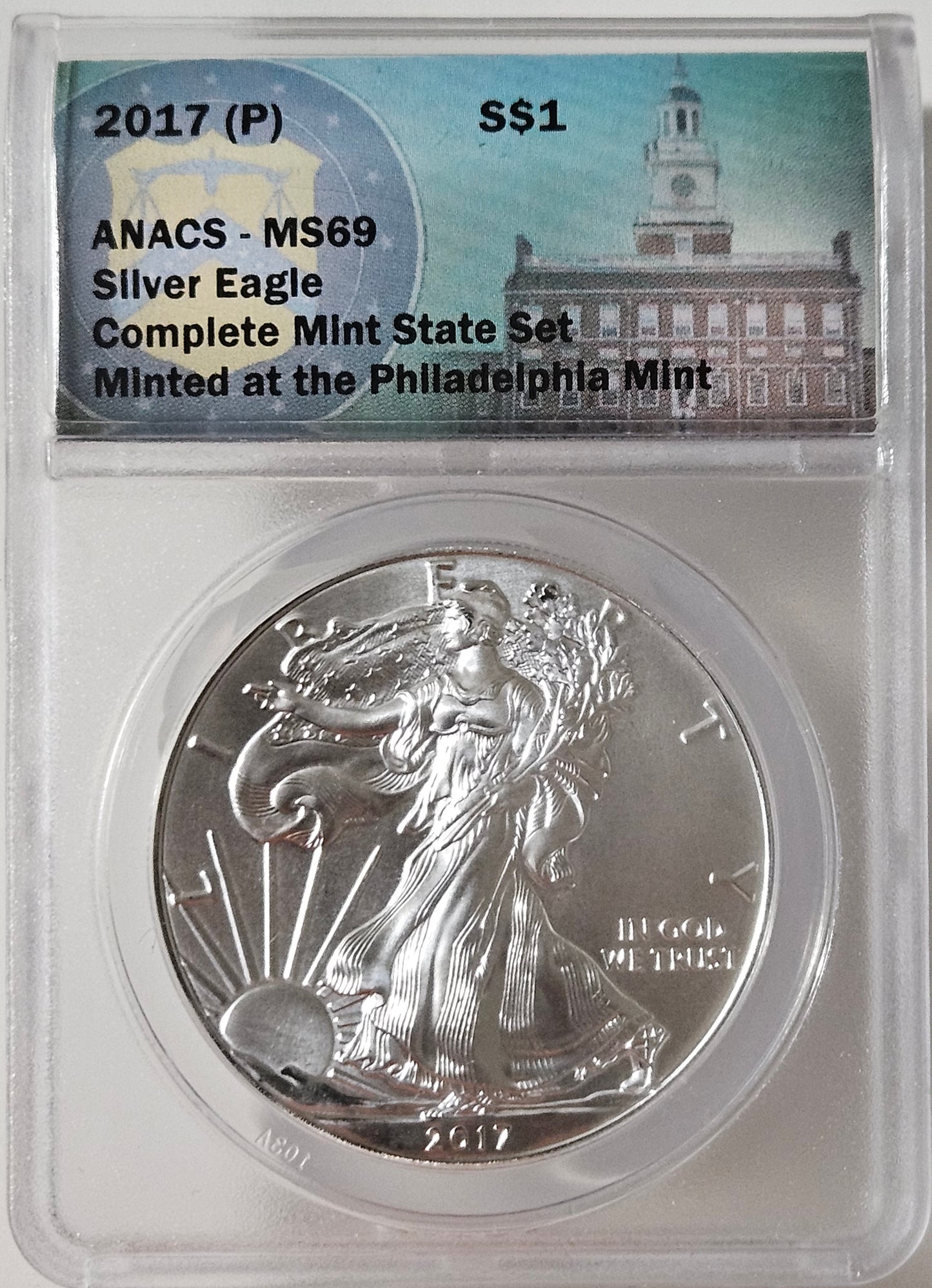 2017-(P) American Silver Eagle  ANACS MS 69