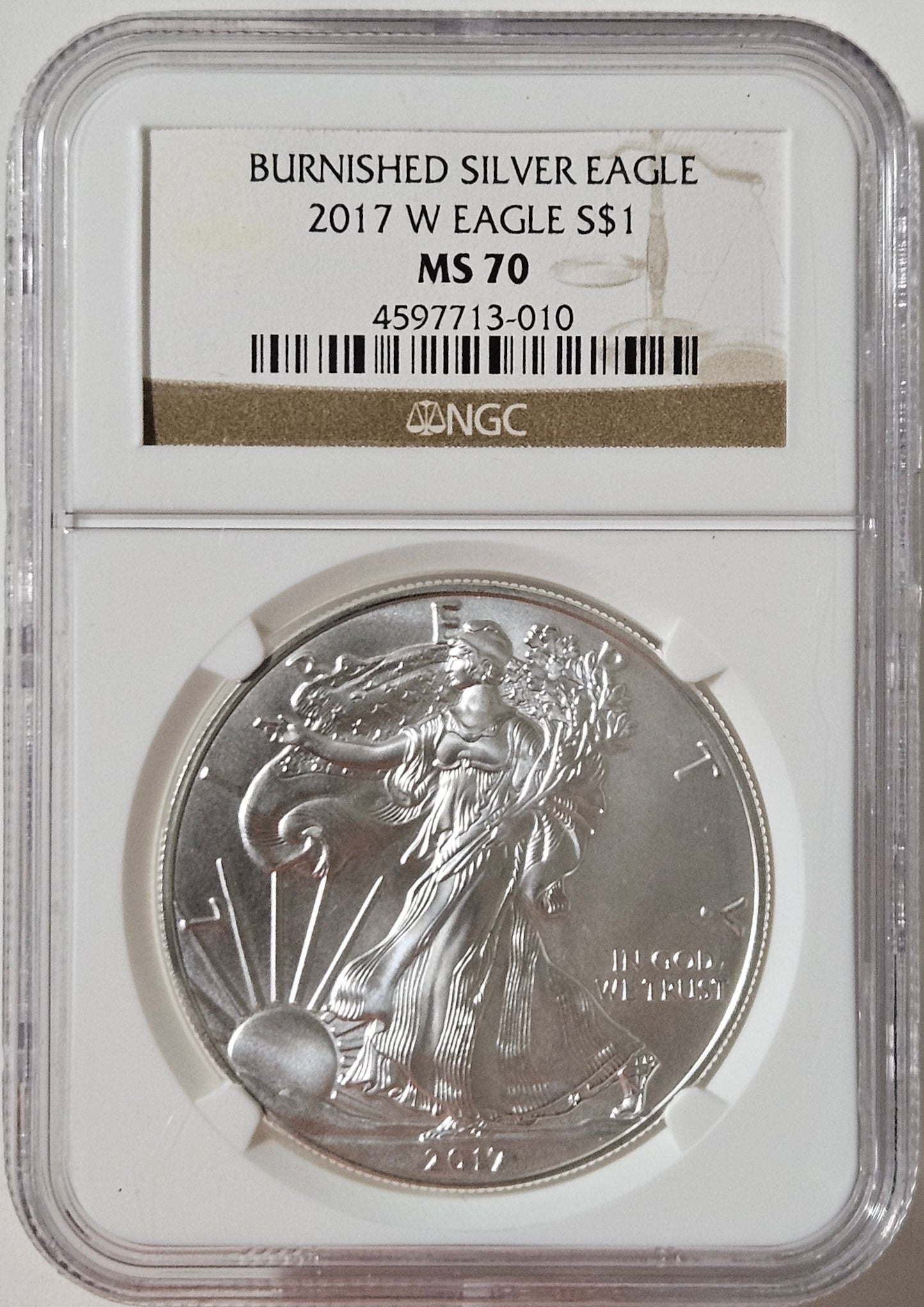 2017-W Burnished American Silver Eagle  NGC MS 70