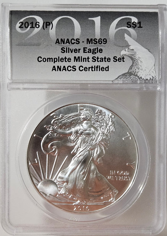 2016-(P) American Silver Eagle  ANACS MS 69 *** RARE KEY DATE COIN!!! *** 117210