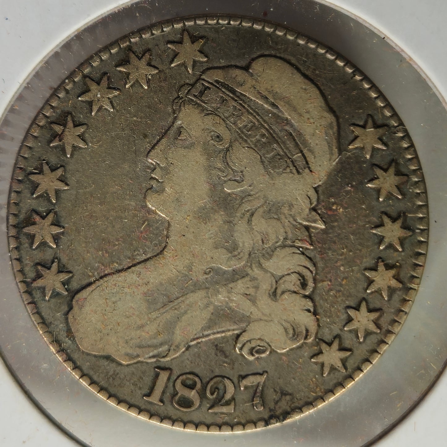 1827-P Capped Bust Half Dollar Ungraded Very Fine  Lettered Edge