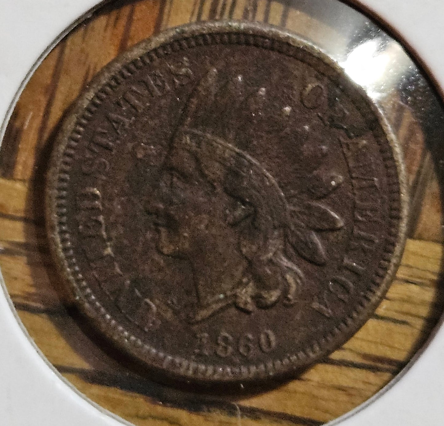 1860-P Indian Head Cent Raw Very Fine Full Liberty A Beautiful Brown Coin with Tons of Detail!!