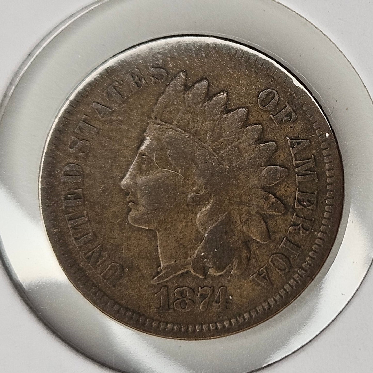 1874-P Indian Head Cent Ungraded Good  Strong Details!!