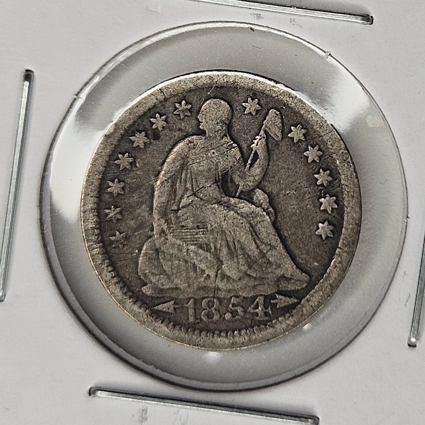 1854-P Seated Liberty Half Dime Ungraded Fine  An Affordable Example of this Type Coin!!!