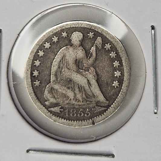 1855-P Seated Liberty Half Dime Ungraded Good  Nice Type Coin for Your Set!!