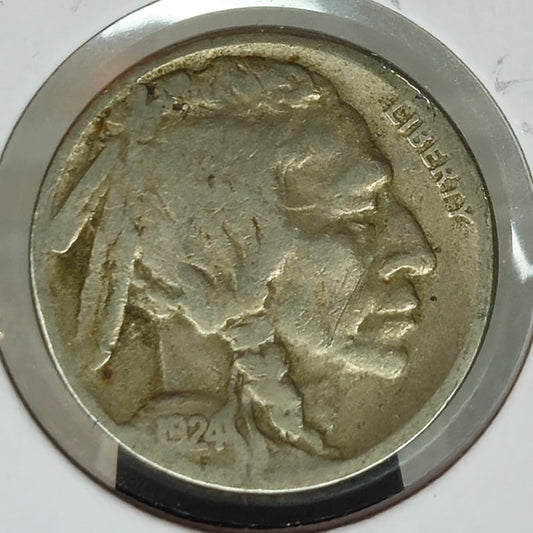 1924-S Buffalo Nickel Ungraded Very Good  Strong Date on this Coin!!