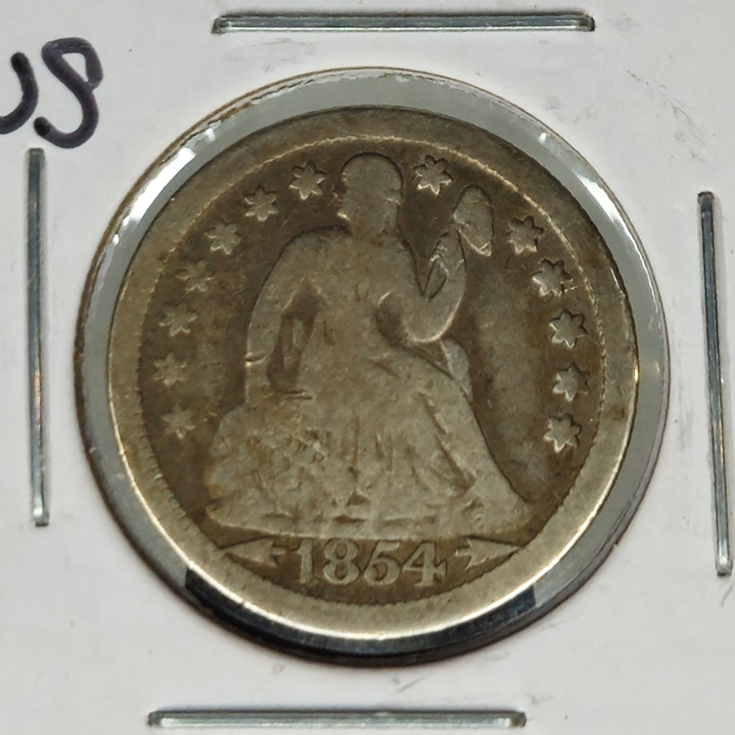 1854-P Liberty Seated Dime Ungraded Good Arrows