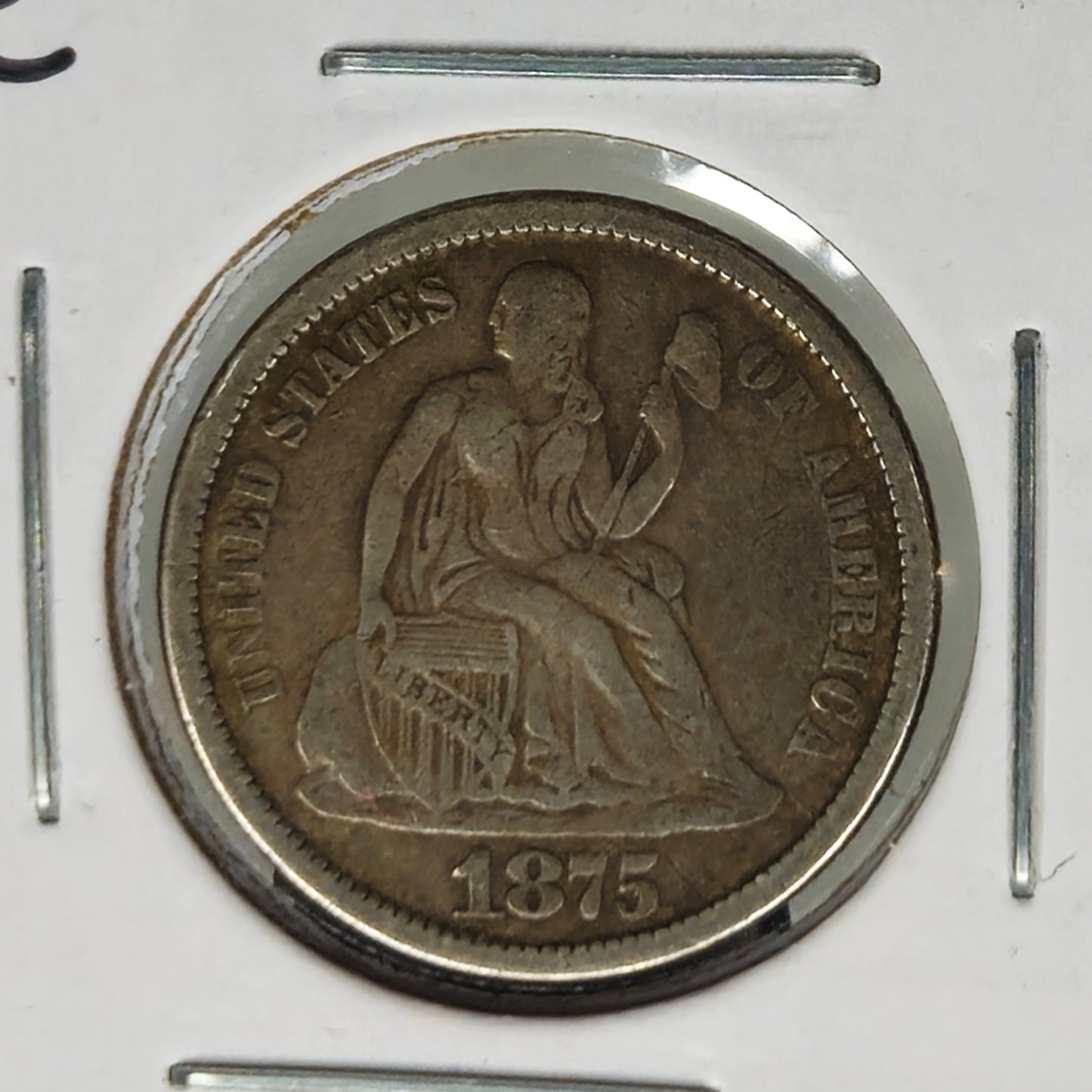 1875-P Liberty Seated Dime Ungraded Fine