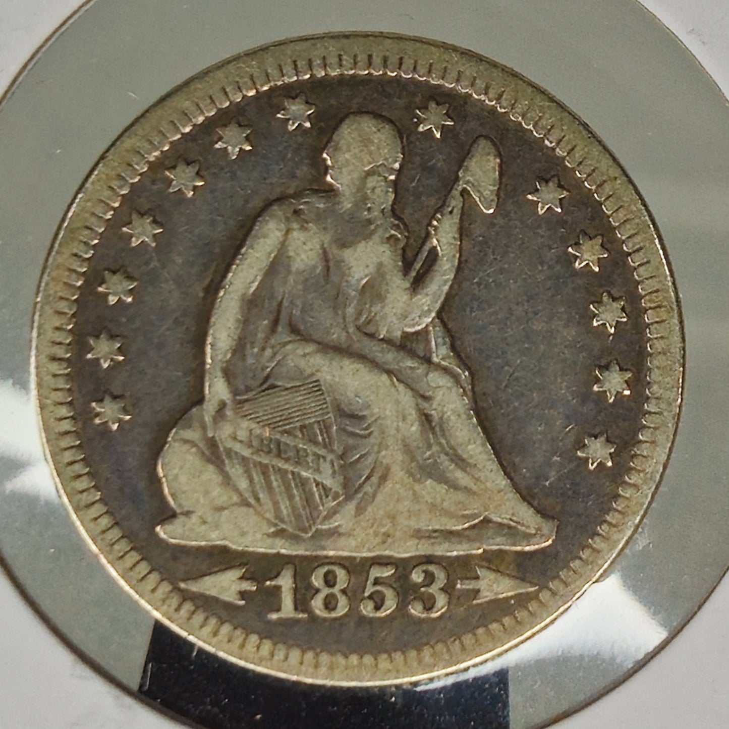 1853-P Liberty Seated Quarter Ungraded Fine Arrows and Rays