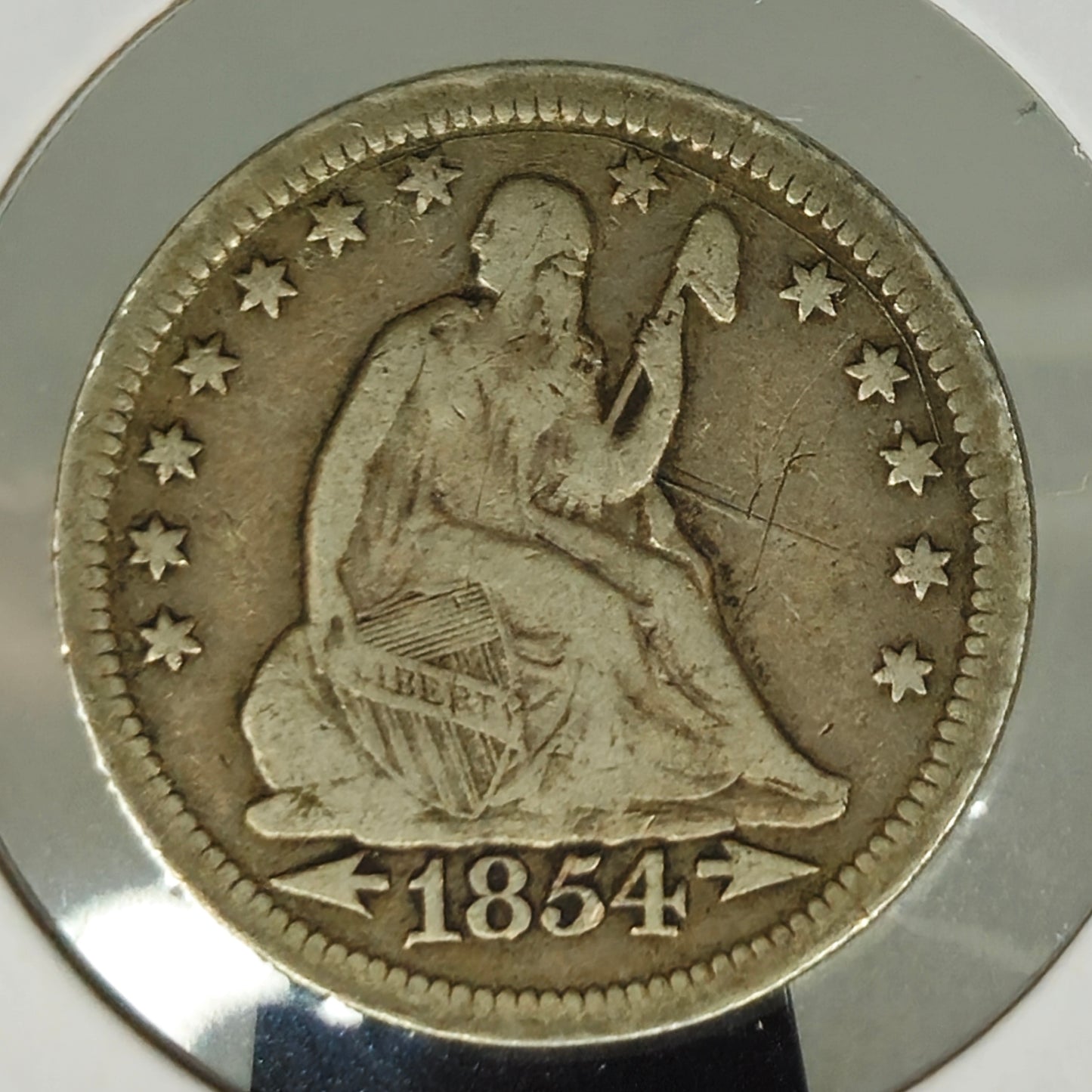 1854-O Liberty Seated Quarter Ungraded Very Good Arrows New Orleans Mint!