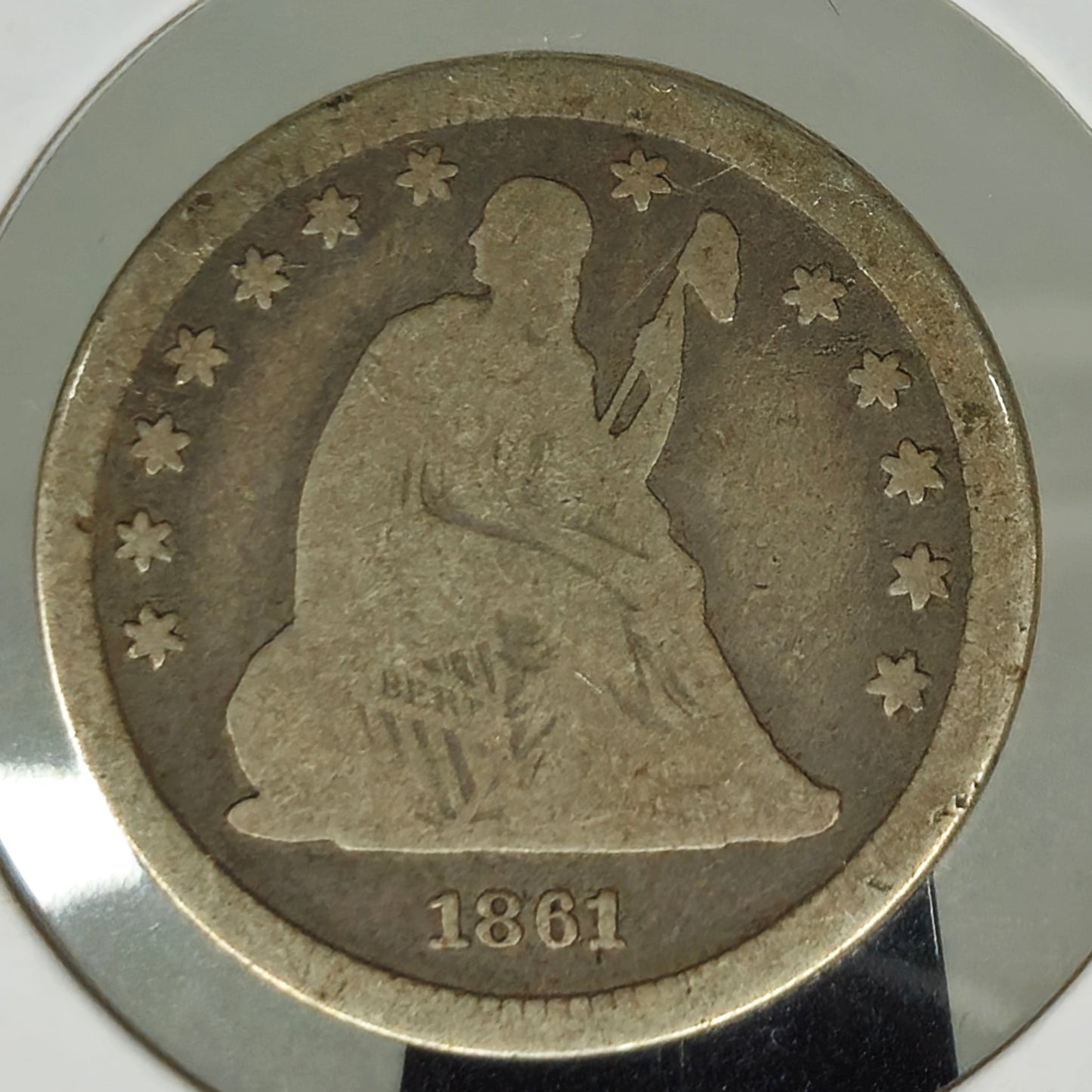 1861-P Liberty Seated Quarter Ungraded Good