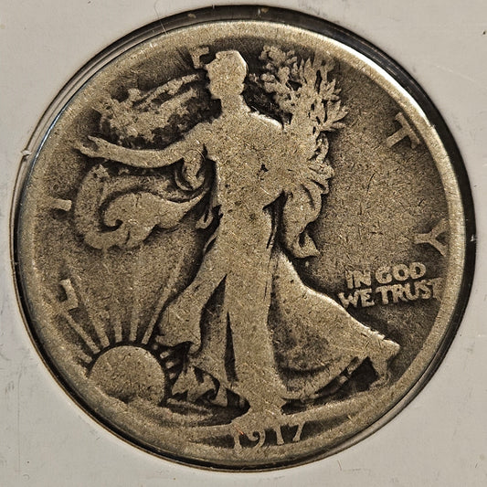 1917-S Walking Liberty Half Dollar Ungraded Good  Reverse Mint Mark