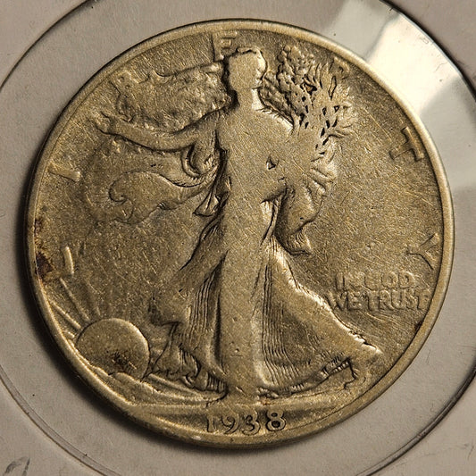 1938-D Walking Liberty Half Dollar Ungraded   Great Hole Filler for this Semi-Key Date