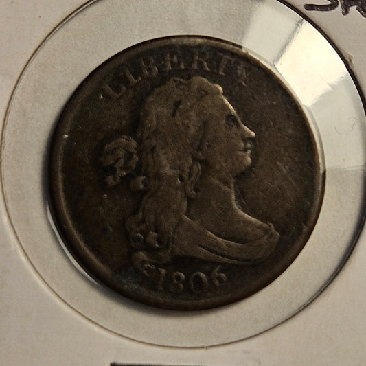 1806-P Draped Bust Half Cent Ungraded Very Good