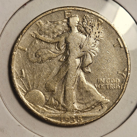 1938-D Walking Liberty Half Dollar Ungraded Fine