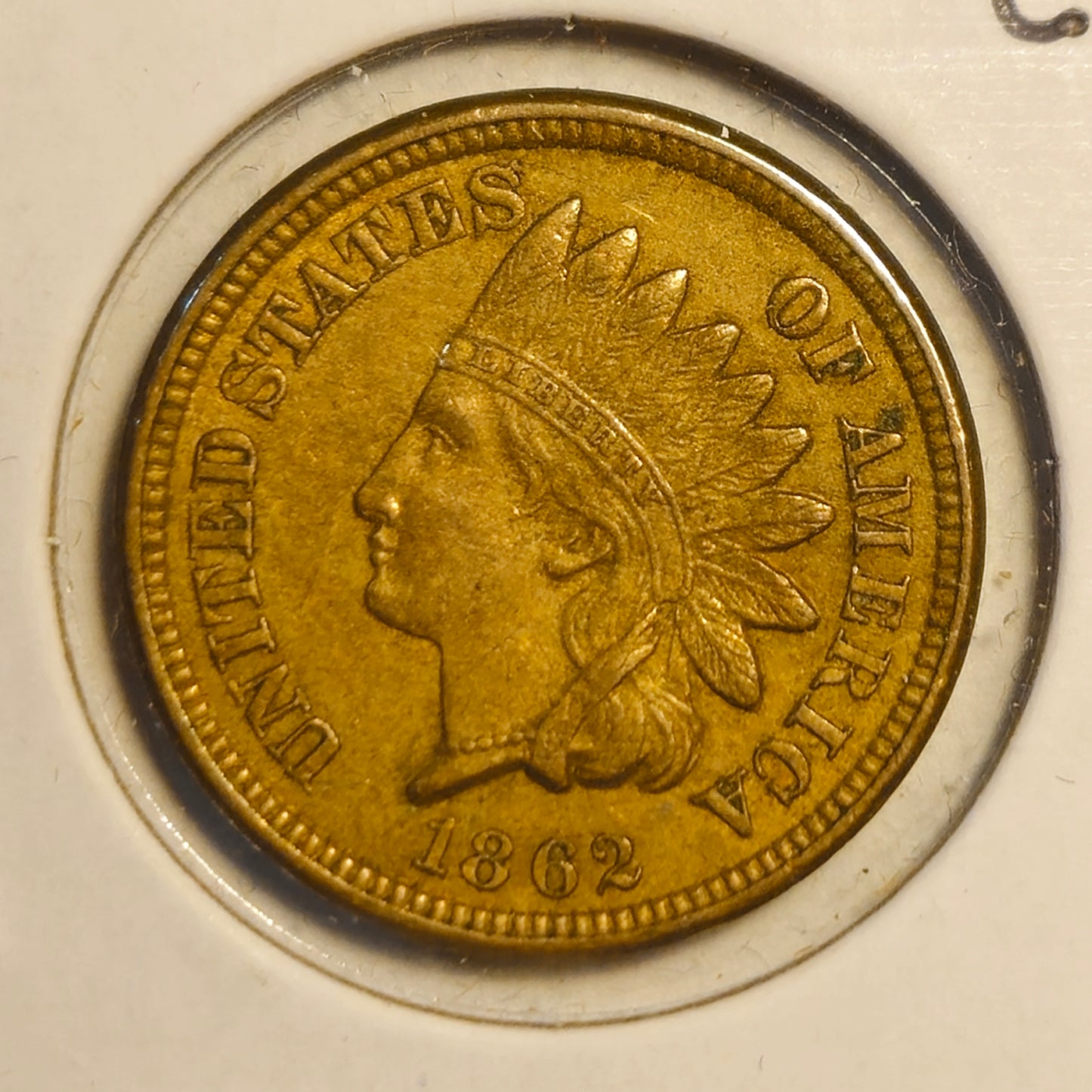1862-P Indian Head Cent Ungraded Almost Uncirculated