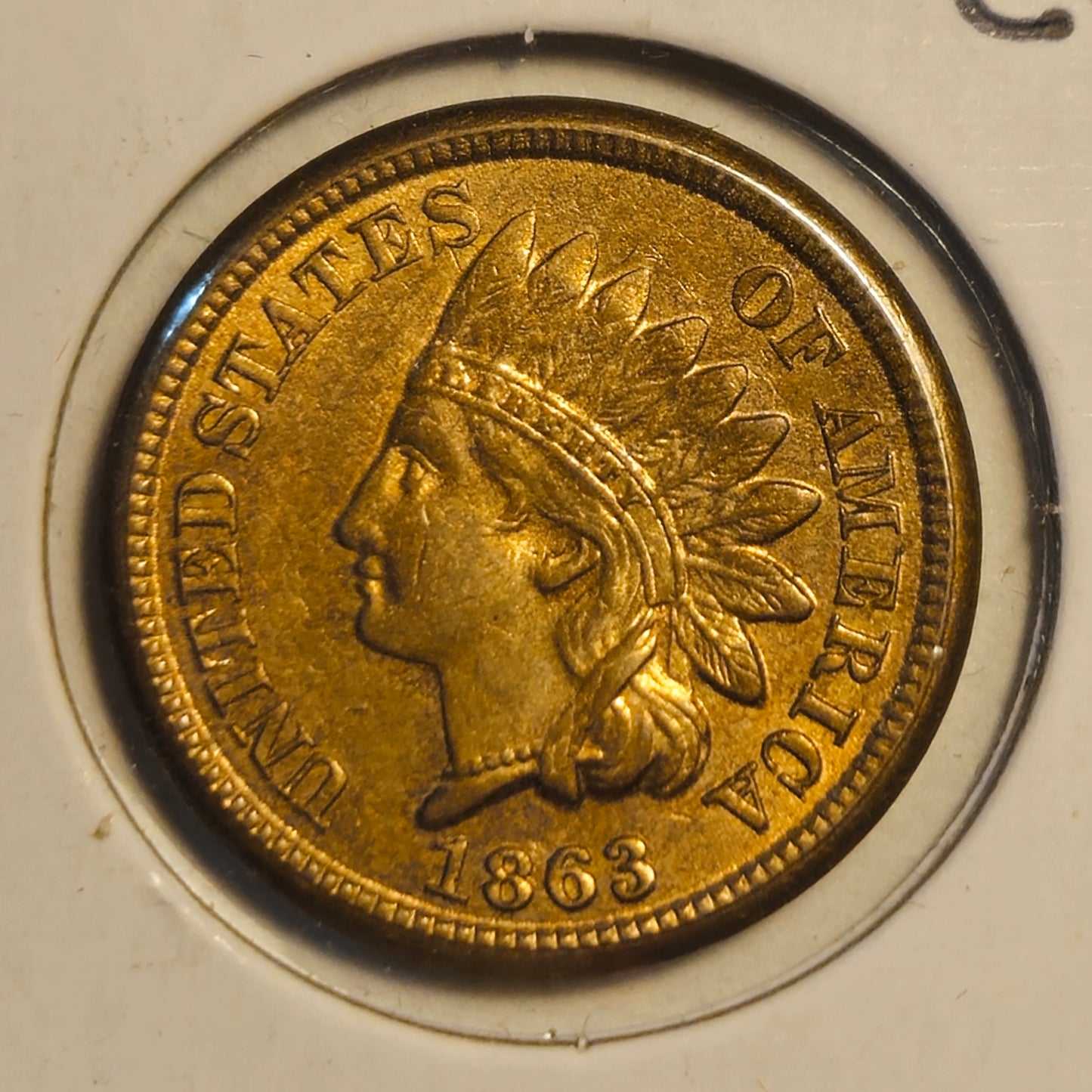 1863-P Indian Head Cent Ungraded Almost Uncirculated