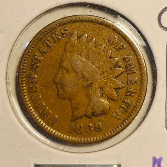 1869-P Indian Head Cent Ungraded Good
