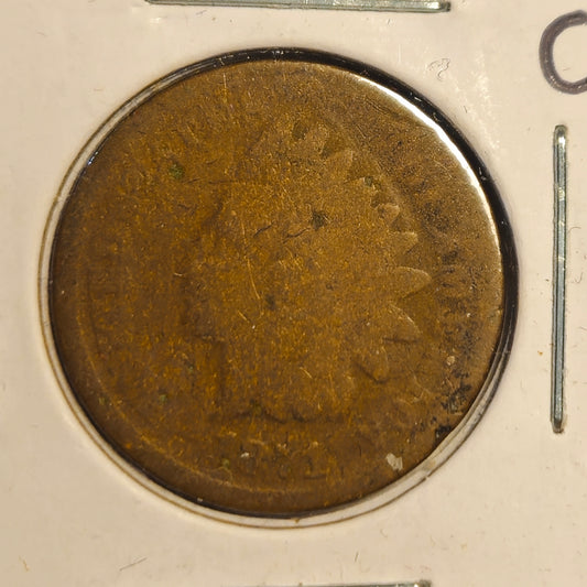 1871-P Indian Head Cent Ungraded Almost Good