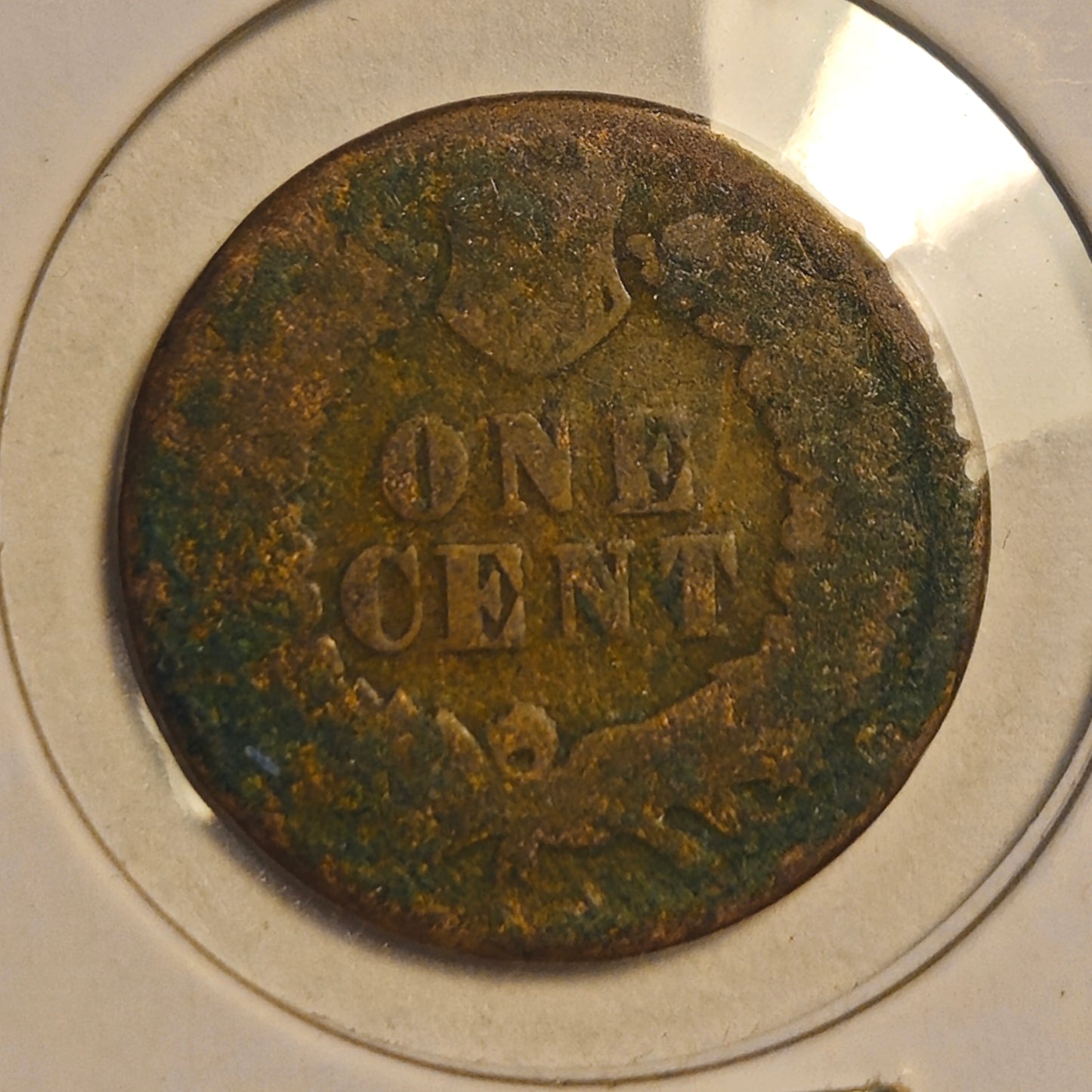 1873-P Indian Head Cent Open "3" Ungraded Almost Good