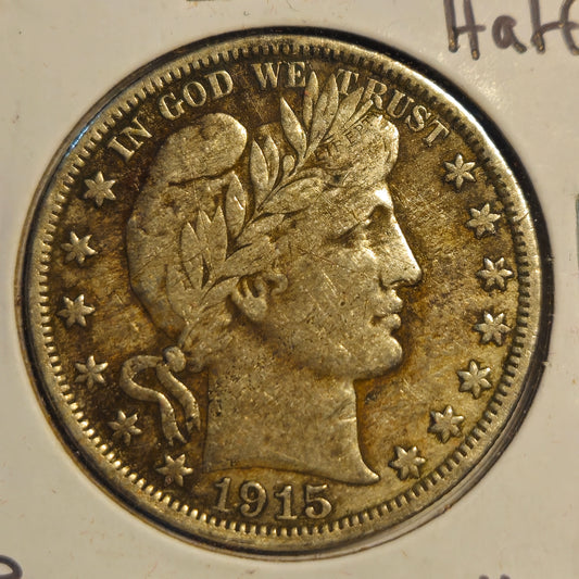 1915-P Barber Half Dollar  Ungraded   Key Date Coin!!