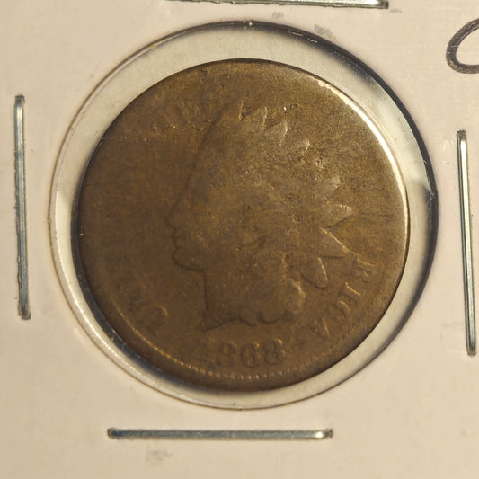 1868-P Indian Head Cent Ungraded Almost Good