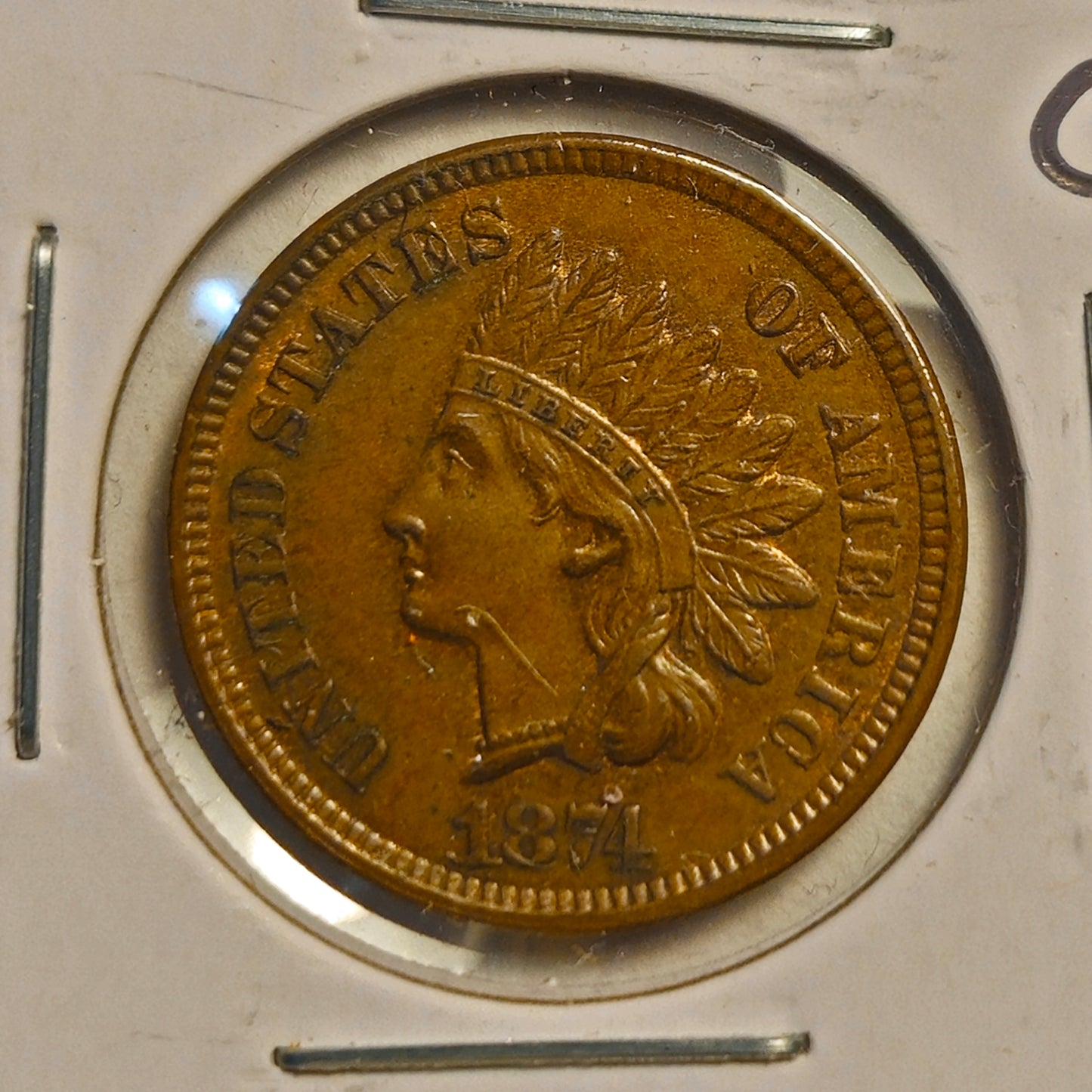 1874-P Indian Head Cent Ungraded Very Fine