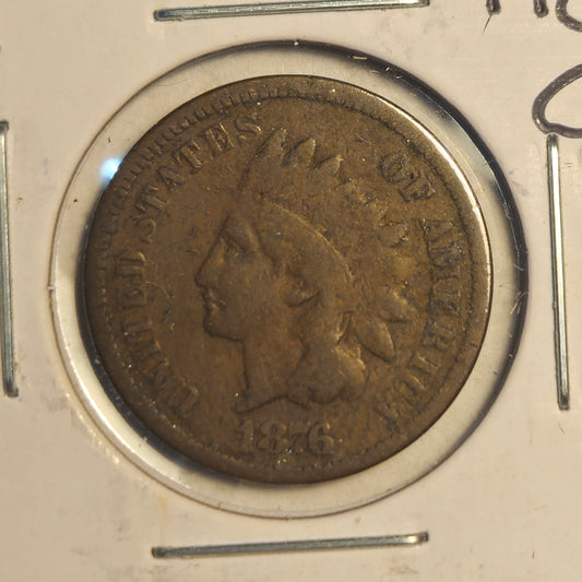 1876-P Indian Head Cent Ungraded Good