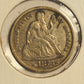 1873-P Seated Liberty Dime Ungraded Very Fine  Arrows