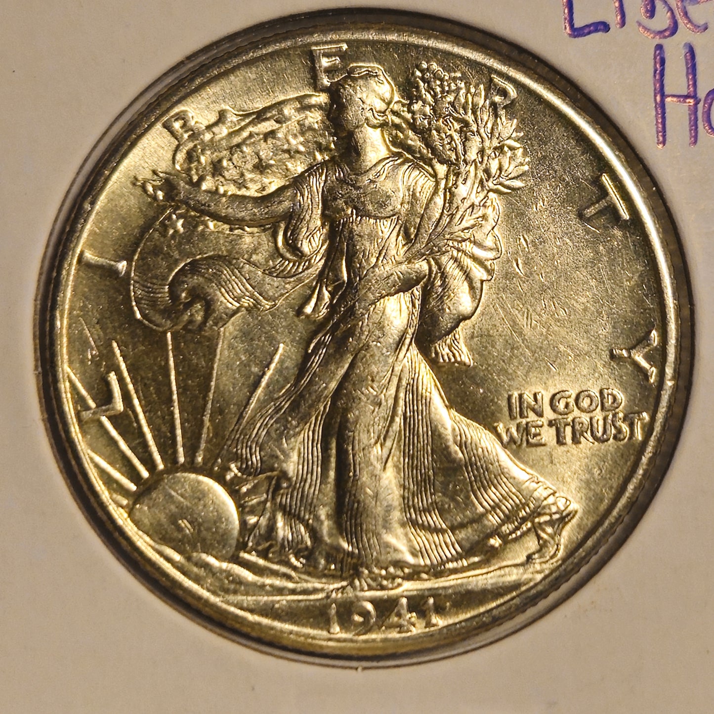1941-P Walking Liberty Half Dollar Ungraded Almost Uncirculated