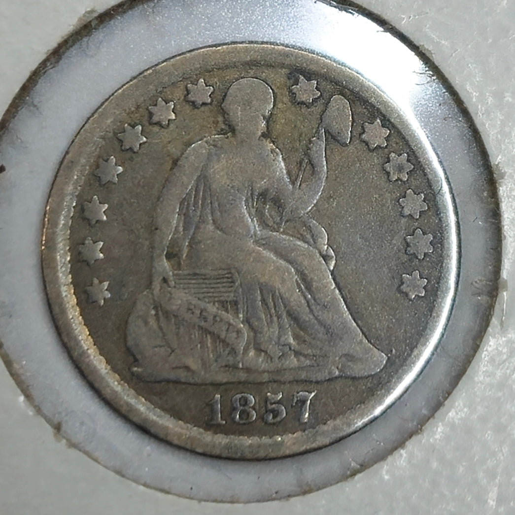 1857-P Seated Liberty Half Dime Ungraded Fine