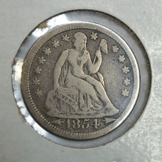 1854-P Seated Liberty Dime Ungraded Very Good  Arrows
