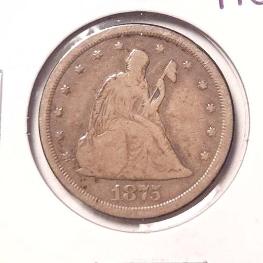1875-S Seated Liberty 20-Cent Piece Ungraded Very Good  Twenty Cent Piece