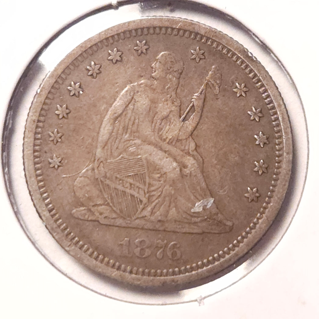 1876-S Seated Liberty Quarter Ungraded Very Fine