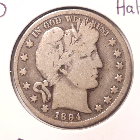 1894-O Barber Half Dollar Ungraded Very Good