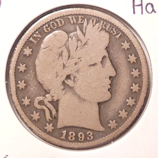1893-O Barber Half Dollar Ungraded Good